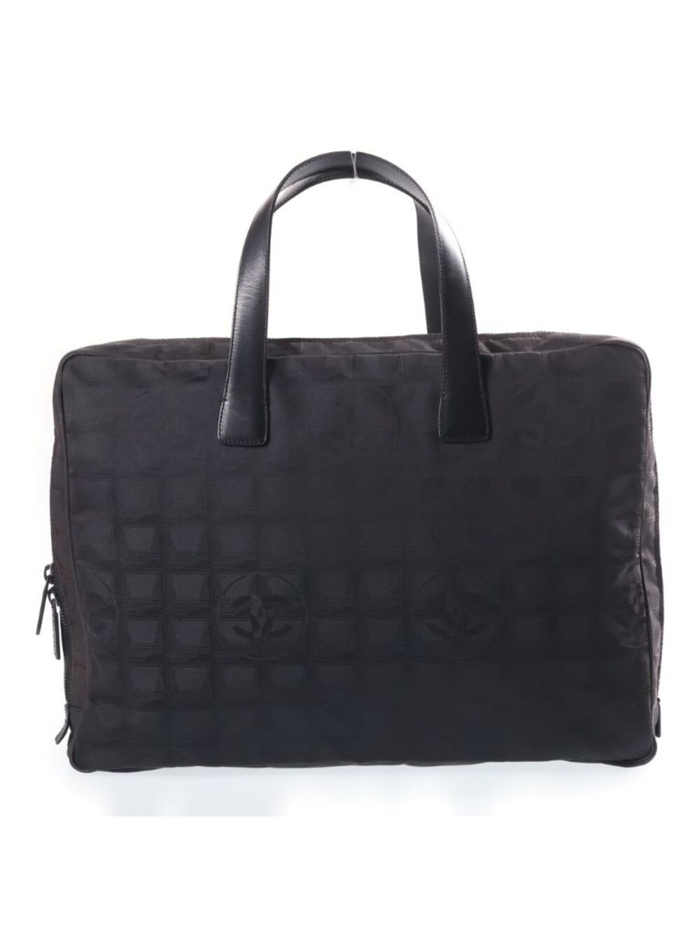 Chanel New Travel Line Tote Bag Black Nylon Leather